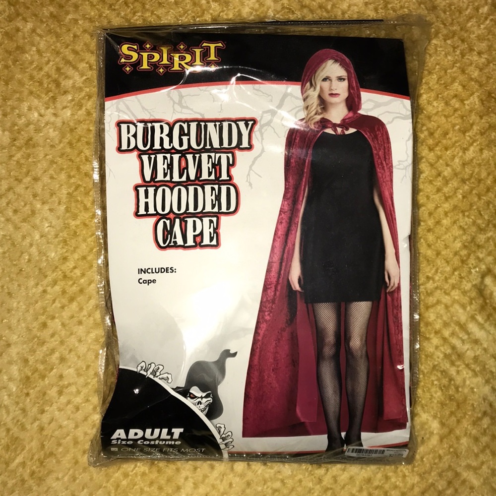 Burgundy velvet cape